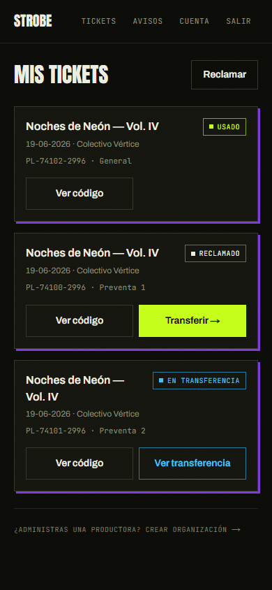 Mis tickets: cada ticket con su estado y acciones