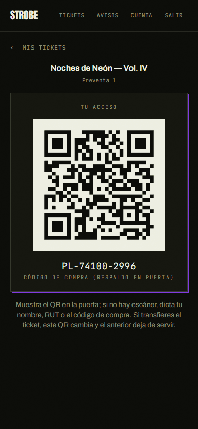 El QR de acceso que se re-emite al transferir
